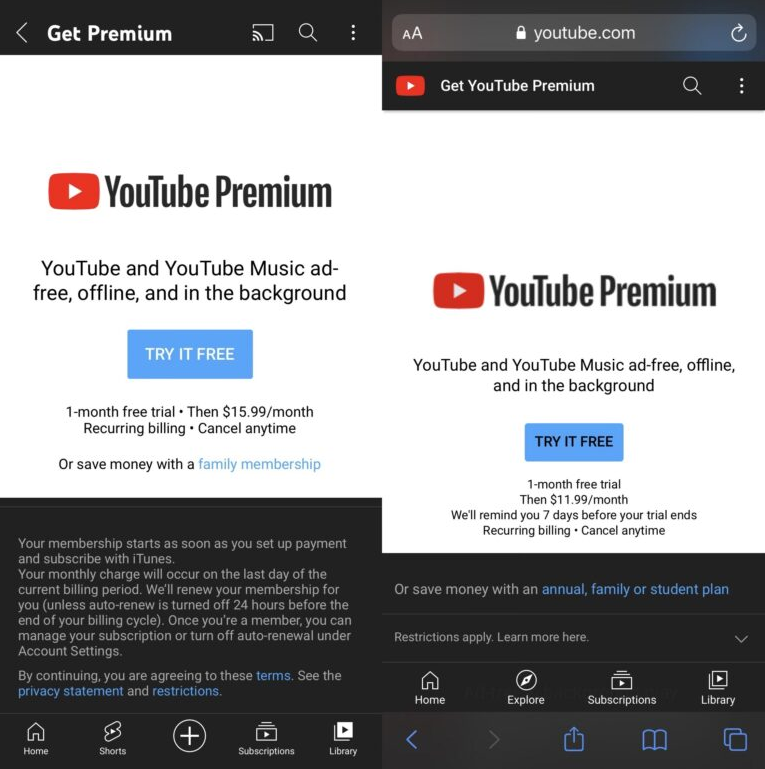 如何将YouTube Premium的15.99 美元订阅费用降低为11.99 美元 如何 第1张