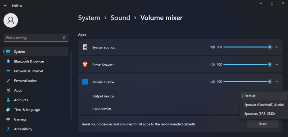 如何在Windows 11中的扬声器和耳机之间播放不同的音频资源 Windows 第4张
