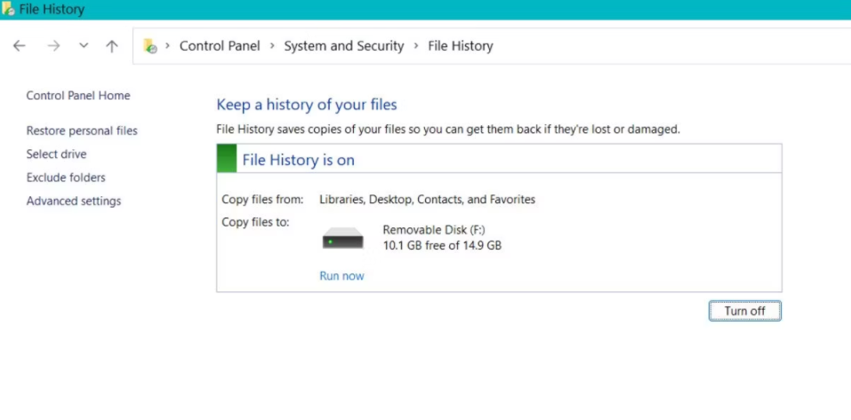 如何在Windows中启用或停用文件历史记录 Windows 第4张
