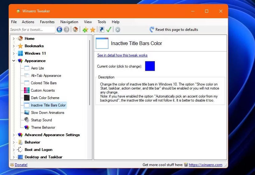 如何在Windows 11中为活动和非活动的标题栏设置颜色 Windows 第13张