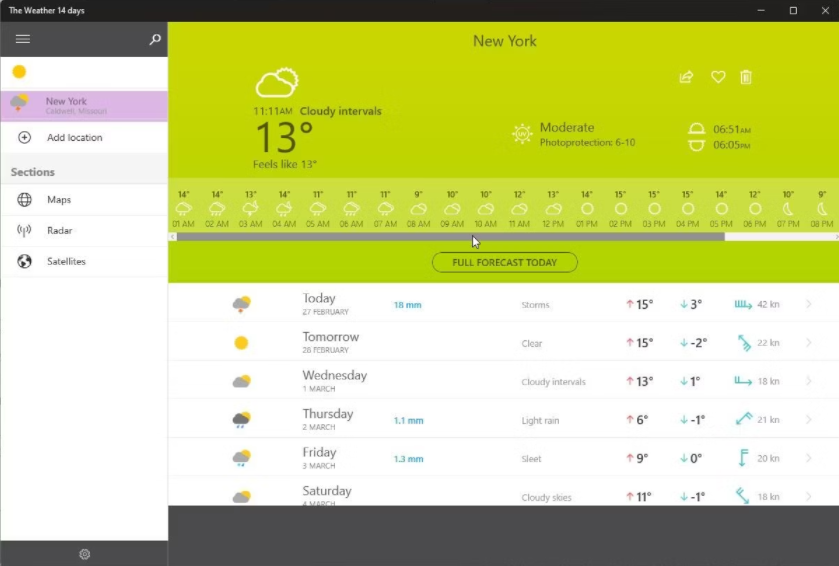 最佳的Windows 10和11的天气应用程序 APPS 第5张