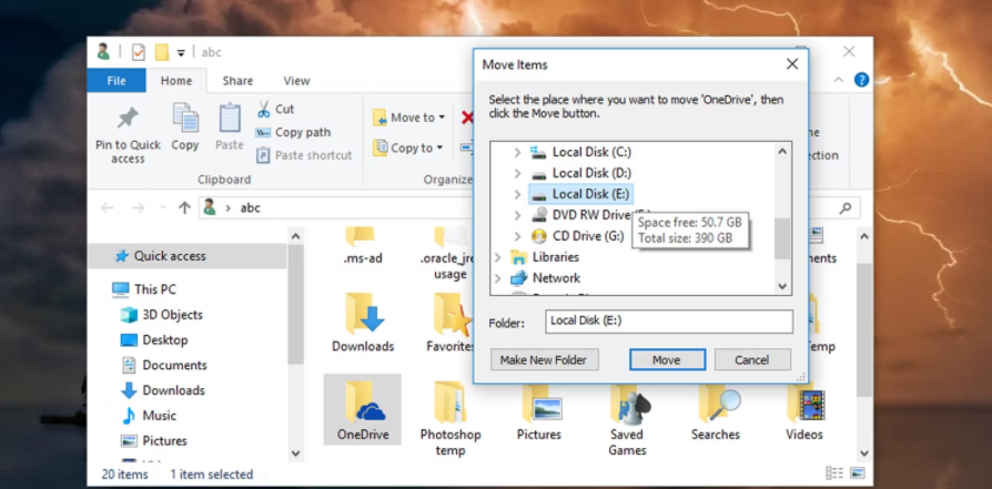 如何在Windows 10中改变你的OneDrive文件夹的位置 如何 第4张