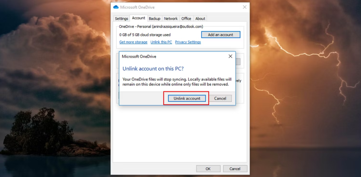如何在Windows上从你的微软账户中解除OneDrive的链接 如何 第4张