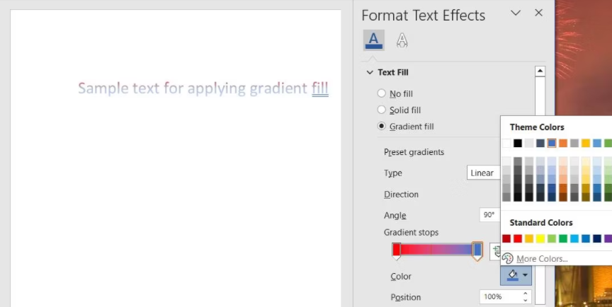 如何在Microsoft Word中为你的文本应用颜色渐变效果 如何 第3张