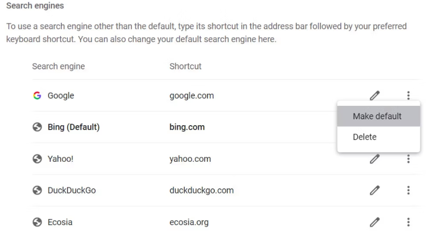 如何从Chrome浏览器中删除Bing（必应）并重置默认搜索引擎 如何 第3张